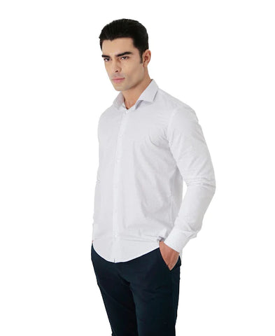 Camisa Manga Longa Slim Fit Algodão Egípcio Fio 80